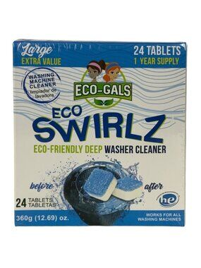 Eco-Gals Eco Swirlz Deep Washer Cleaning Tablets 24 Ct Box Eco-Friendly NEW